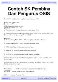 Sebagai calon ketua osis saya memiliki visi dan misi yang hendak saya sampaikan pada kesempatan ini. Pdf Contoh Sk Pembina Dan Pengurus Osis Ihram Ihram Academia Edu