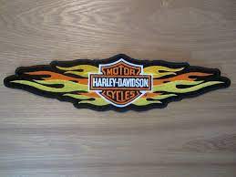 Harley Davidson Rare Xxl Double Flame Bar Shield Emblem Patch Harley Davidson Harley Motor Harley Davidson Cycles