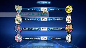 There will even be a draw to decide the 'home' team for the final, even though that has no actual impact on anything. Uefa Champions League Quarter Final Draw 2013