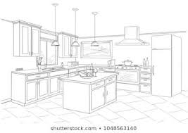 Kitchen Drawing Images Stock Photos Interior Design Renderings Interior Design Kitchen Kitchen Drawing