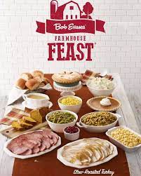 Here are the christmas and holiday dinner menu choices: Bob Evans Holiday Farmhouse Feast From Bob Evans Facebook