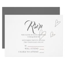 Personalized Elegant Grey Heart Rsvp Wedding Card Weddinginvitations Wedding Invitations Party Rsvp Wedding Cards Wedding Cards Wedding Response Cards