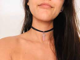Rose Quartz Choker Customizable Crystal Choker Crystal Etsy Quartz Choker Crystal Choker Chokers