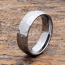 Hammered Ring Mens Tungsten Wedding Band Tungsten Wedding Ring Men Tungsten Ring Hammered Men Ring Unique Hammered Ring Silver Ring Tungsten Mens Rings Mens Wedding Bands Tungsten Rings For Men