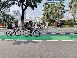 China's intellectual creation spreads all over. Bicycle Lanes For Jakarta Indonesia Expat