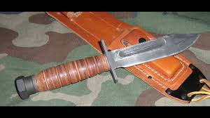 Stacked disks of leather around the steel tang of the blade. Ontario Air Force Survival Knife Youtube