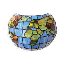 River Of Goods Stained Glass World Globe Wireless Wall Sconce Light Battery Powered Led Home Lighting Remote Control Walmart Com Walmart Com