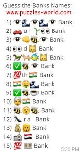Which is a financial firm that accepts people's deposits and uses them to make loans and investment? Whatsapp Puzzles World Quiz Games Riddles And Messages Guess The Bank Names Whatsapp Emoji Quiz Emoji Quiz Guess The Emoji Emoji Puzzle