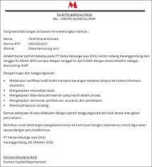 Contoh surat pengalaman kerja sebagai kepala cabang. 21 Contoh Surat Pengalaman Kerja Simple Menarik Unik