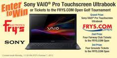 Fry S Electronics Sony Vaio Pro Ultrabook Sweepstakes With Images Sony Sweepstakes Ultrabook