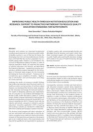 Pdf Improving Public Health Through Nutrition Education And Research Support To Proactive Partnership To Produce Quality Education Standards For Nutritionists