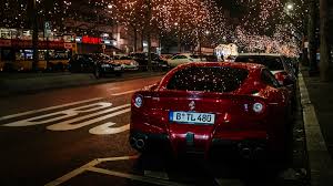 Ferrari Rear View Red Night City Scenery 4k Red Rear View Ferrari Ferrari Ferrari Poster Night City