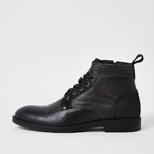 Leather lacing is a great way to join pieces of leather together for a project. Grey Leather Lace Up Chukka Boots River Island