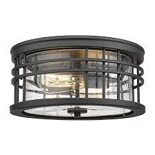 Crafted from metal, it showcases both classic and contemporary design elements with its openwork. Zeyu Industrial Ceiling Light Farmhouse Flush Mount Ceiling Light 12 Inch Black Finish With Seeded Glass Zw01 F Bk R Pricepulse