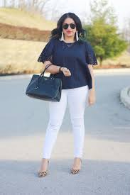 Black White And Navy Blue Outfits Black Blue Blue Blouse Black Pants Blue Outfit Fashion
