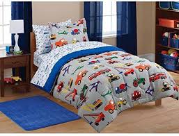 Amazon Com Ms 5pc Boy Blue Green Red Car Truck Transportation Twin Comforter Set 5pc Bed In A Bag Home Ki Kids Bedding Sets Kids Twin Bed Kids Bed Sheets