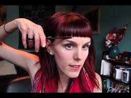 If you want your bangs to angle downward at the ends, cut straight across from the middle of. How To Cut Short Straight Across Bangs At Home Youtube