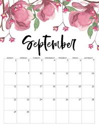 September 2019 Calendar Floral Sep2019 September 2019caendar Septembercalendar Print Calendar Monthly Calendar Printable Free Printable Calendar Templates
