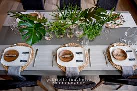 The decor is perfect for a garden party (greenhouse party?). Jungle Inspired Dinner Party Winnipeg Wedding Florist Stone House Creative