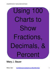 Using A 100 Chart To Show Fractions Decimals And Percent