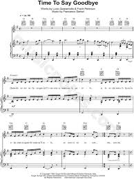 Sarah Brightman Andrea Bocelli Time To Say Goodbye Con Te Partiro Sheet Music In G Major Transposable Download Print Sheet Music Music Chords Music