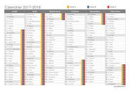 Calendrier 2017 à imprimer, sur 14 mois, avec les fêtes et les vacances scolaires, format portrait. Vacances Scolaires 2017 2018 Dates Icalendrier