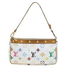 Check spelling or type a new query. Louis Vuitton White Multicolor Monogram Canvas Pochette Accessoires Louis Vuitton Tlc