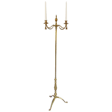Add to favorites 36 brass floor candle holder. English Tall Floor Standing Candleholder Or Candelabra Of Brass Antique Swan
