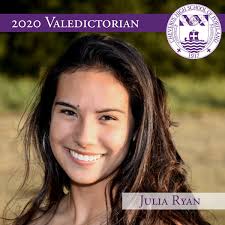 Julia K. Ryan '20 has been named valedictorian of Cheverus High School's  Class of 2020 and will deliver an address at the graduation ceremony this  evening, Monday, June 15, 2020. While at