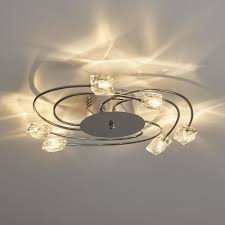 Companies like wilko and zebbies, even the swiss furniture mammoth ikea, offer a large choice of ceiling light fittings, one or multiple fittings, any shape or color. Wilko 6 Arm Chrome Ceiling Light Wilko