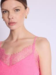 Berenice Taylor Pink Silk and Lace Strappy Top