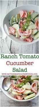 This Ranch Tomato Cucumber Salad Is Refreshing And Makes The Perfect Last Minute Salad With Only 3 Ingredients Youll Be Making T Recette Salade Repas Cuisine