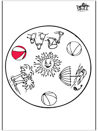 Free summer mandala coloring pages to print with flowers, ice cream, baseball, beach and butterfly images. Summer Mandala Children Mandalas