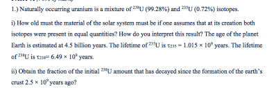 (the abundance is about 99%). Solved Llllll00widlo 1 1 Naturally Occurring Uranium Is Chegg Com