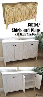 Diy Buffet Sideboard With Circle Trim Doors Her Tool Belt Sideboard Furniture Plans Diy Sideboard Buffet Woodworking Plans