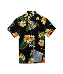 Black And Yellow Button Up Shirt Mens Men Hawaiian Aloha Shirt In Black With Yellow Floral Casual Shirts For Men Aloha Shirt Casual Shirts