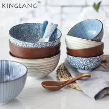 1 86 20 Off Kinglang Japanese Style Classical Ceramic Blue And White Kitchen Rice Bowl Big R Handmade Ceramics Plates Ceramic Dinnerware Ceramic Tableware