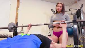 Sexy brunette works out and fucks a skinny boy - HDTEEN.PORN