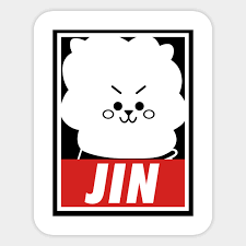 Das in zusammenarbeit mit line friends und bts erstellt wurde. Rj Jin Bt21 Bts Bt21 Chimmy Cooky Shooky Jin Kpop Autocollant Teepublic Fr