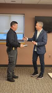 The Burrillville Police Department would like to congratulate Det. Lt.  Jason Cahill as he was recently recognized for his work with the RI Special  Olympics. Former Burrillville resident and Special Olympics Rhode