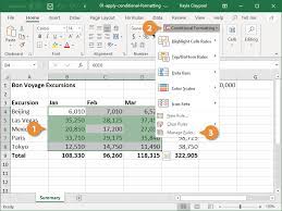 To remove an individual rule, just select the rule and click the delete rule button. Excel Conditional Formatting Customguide