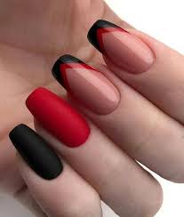 In this video naio nails show how to create a seductive black and red acrylic nail design with white roses. 27 Sensational Winter Nail Colors To Make You Feel Warm 26 In 2020 Square Nail Designs Red Acrylic Nails Red Nails