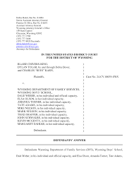 IN THE UNITED STATES DISTRICT COURT FOR THE DISTRICT OF WYOMING BLAISE  CHIVERS-KING, DYLAN TOLAR, by and through Debra Dever, a
