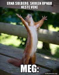 We did not find results for: Erna Solberg Skulen Opnar Neste Veke Meg Happy Squirrel Make A Meme