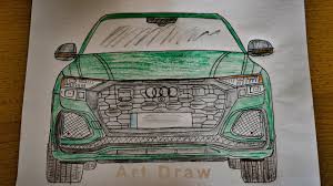 How To Draw A Audi Rs Q8 2020 Car In 2020 Audi Rs Audi Drawings