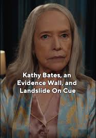 Kathy Bates. Landslide. Emotional damage. We’re not crying... you are.  #Matlock #KathyBates #Landslide #FleetwoodMac #TVShow #EvidenceBoard #SD