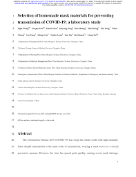 The first step is to discard the masked face region. Pdf Selection Of Homemade Mask Materials For Preventing Transmission Of Covid 19 A Laboratory Study
