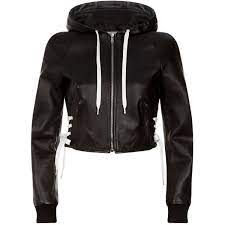 Red Valentino Lace Up Leather Jacket 1 505 Liked On Polyvore Featuring Outerwear Jackets C Leather Jacket With Hood Real Leather Jacket Polyvore Outfits