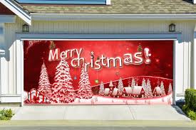 When you buy through links on our site, we may earn an while not many of us have room (or the budget or the extra outdoor christmas decorations) for a real christmas tree outside the. Amazon Com Christmas Garage Door Cover Merry Christmas Banners 3d Holiday Outside Decoratio Christmas Wall Art Merry Christmas Sign Christmas Door Decorations