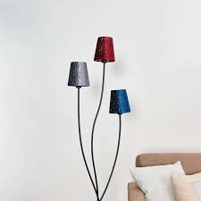 Stehleuchte Jules Stehlampe Lampenwelt Blau Rot Grau Gold